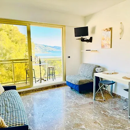 Appartement Berkeley, Studio, Terrasse, Vue Mer, Parking, Clim Menton