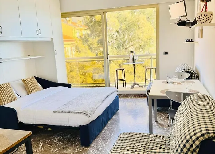 公寓 Berkeley, Studio, Terrasse, Vue Mer, Parking, Clim 芒通