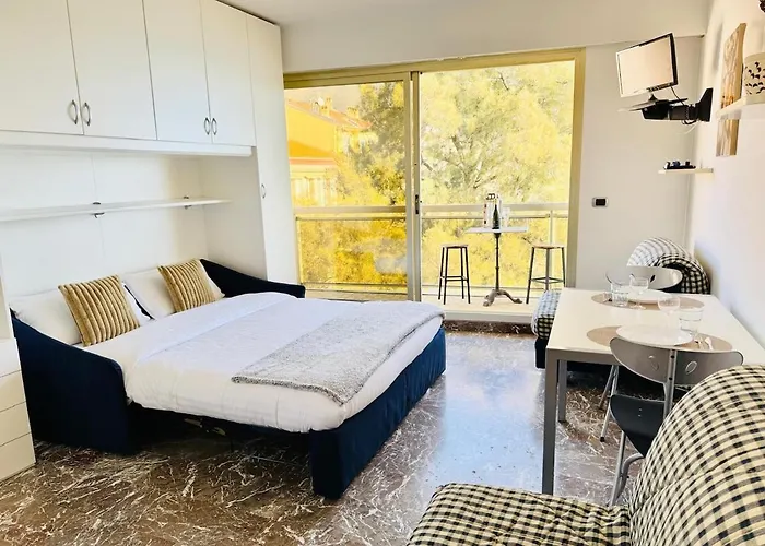 公寓 Berkeley, Studio, Terrasse, Vue Mer, Parking, Clim 芒通